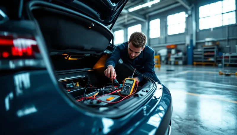 Measuring a parasitic drain at the intelligent battery sensor of a European car in Dallas